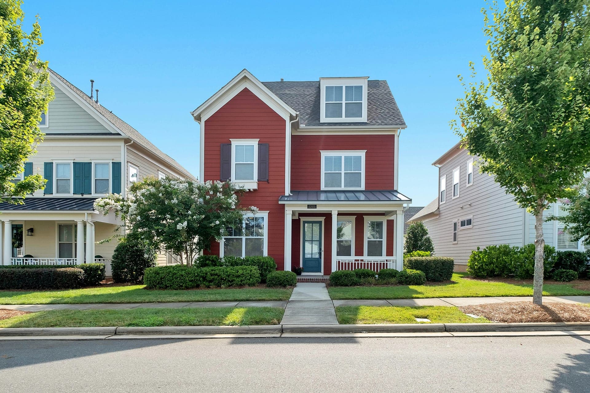 Suburban home exterior in daylight