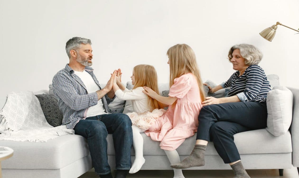 Family relaxing in Lawrenceville Georgia home where radon testing is recommended