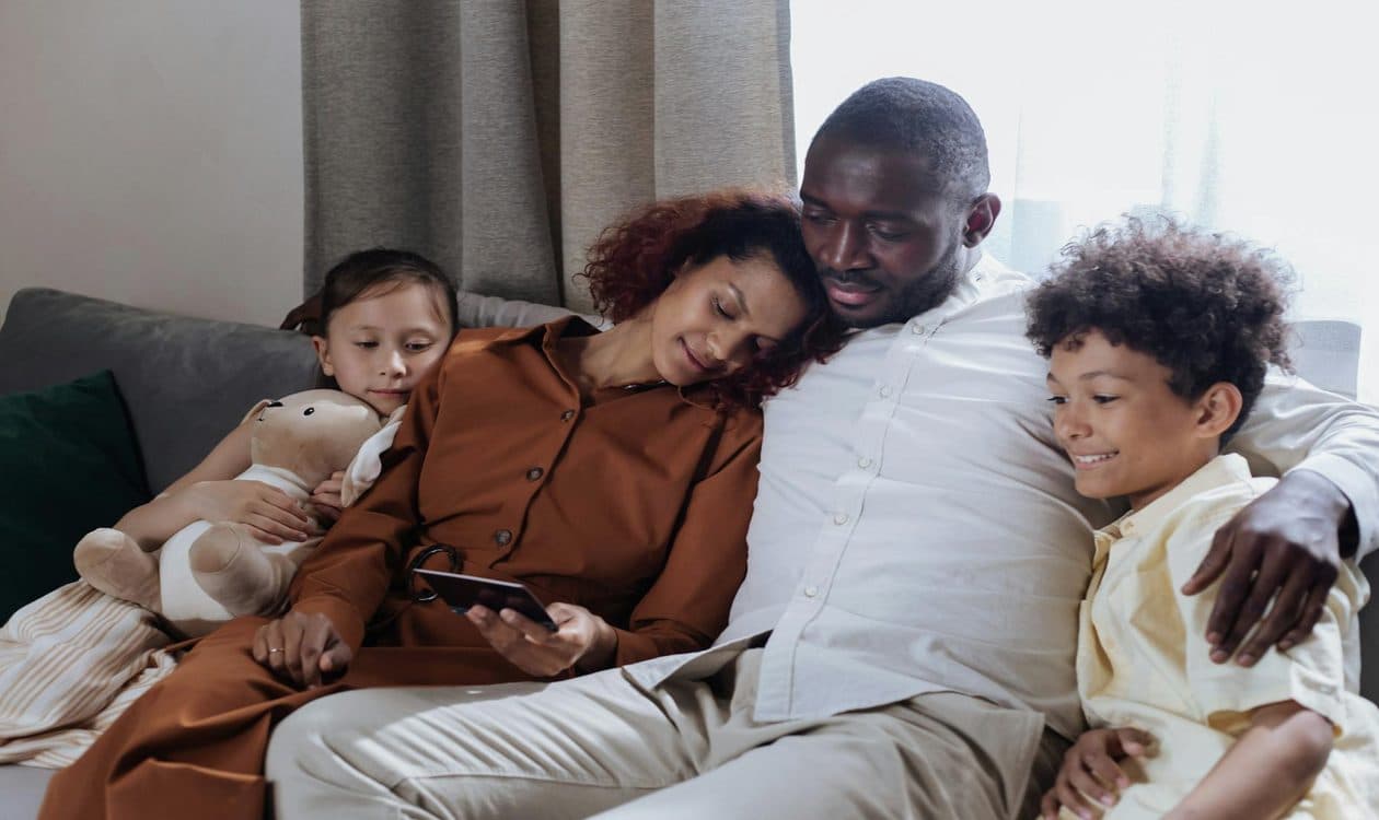 Home with radon mitigation system protecting the family from radon gas