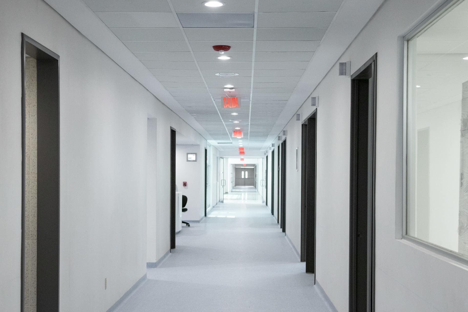Corridor inside a modern medical building