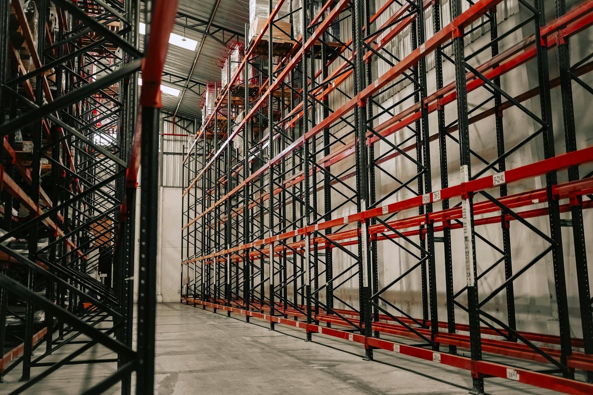 Spacious empty storage building interior