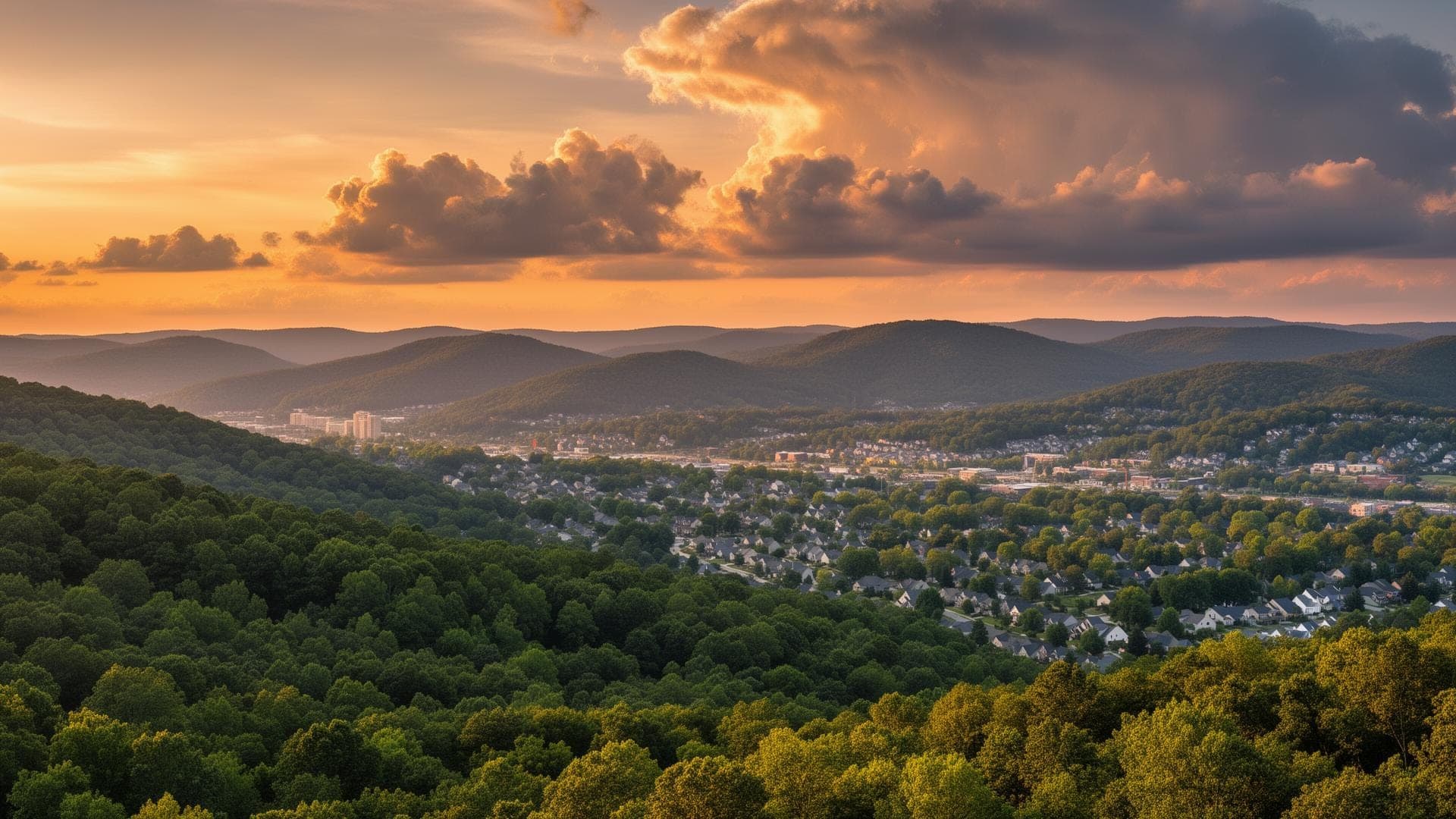 Georgia landscape showing diverse geology and neighborhoods where radon testing is essential