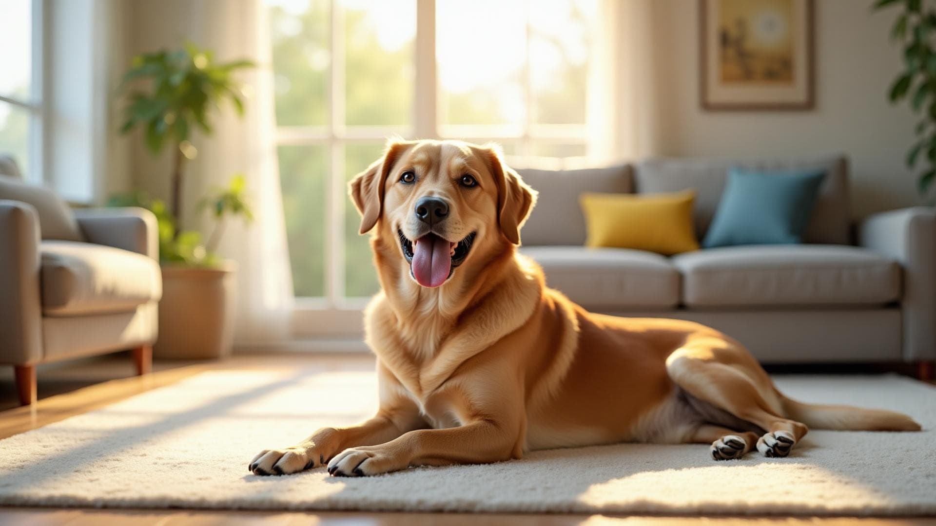 Dog in home environment